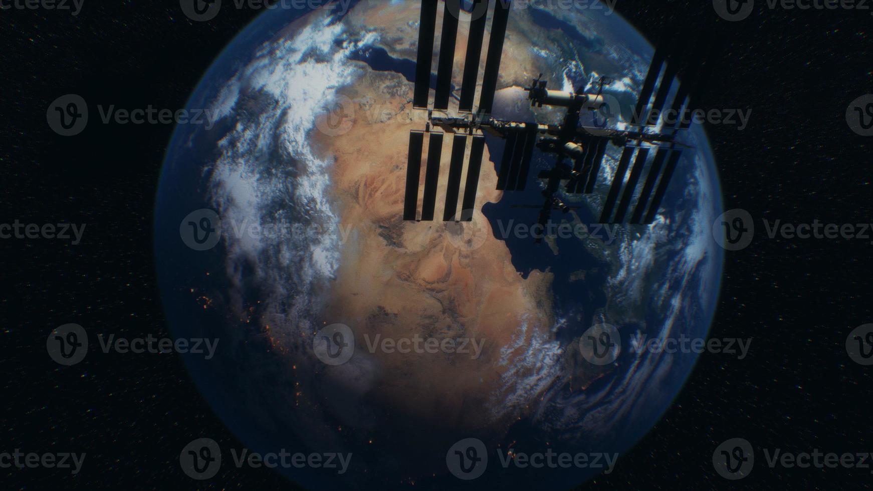 International Space Station in outer space over the planet Earth orbit photo