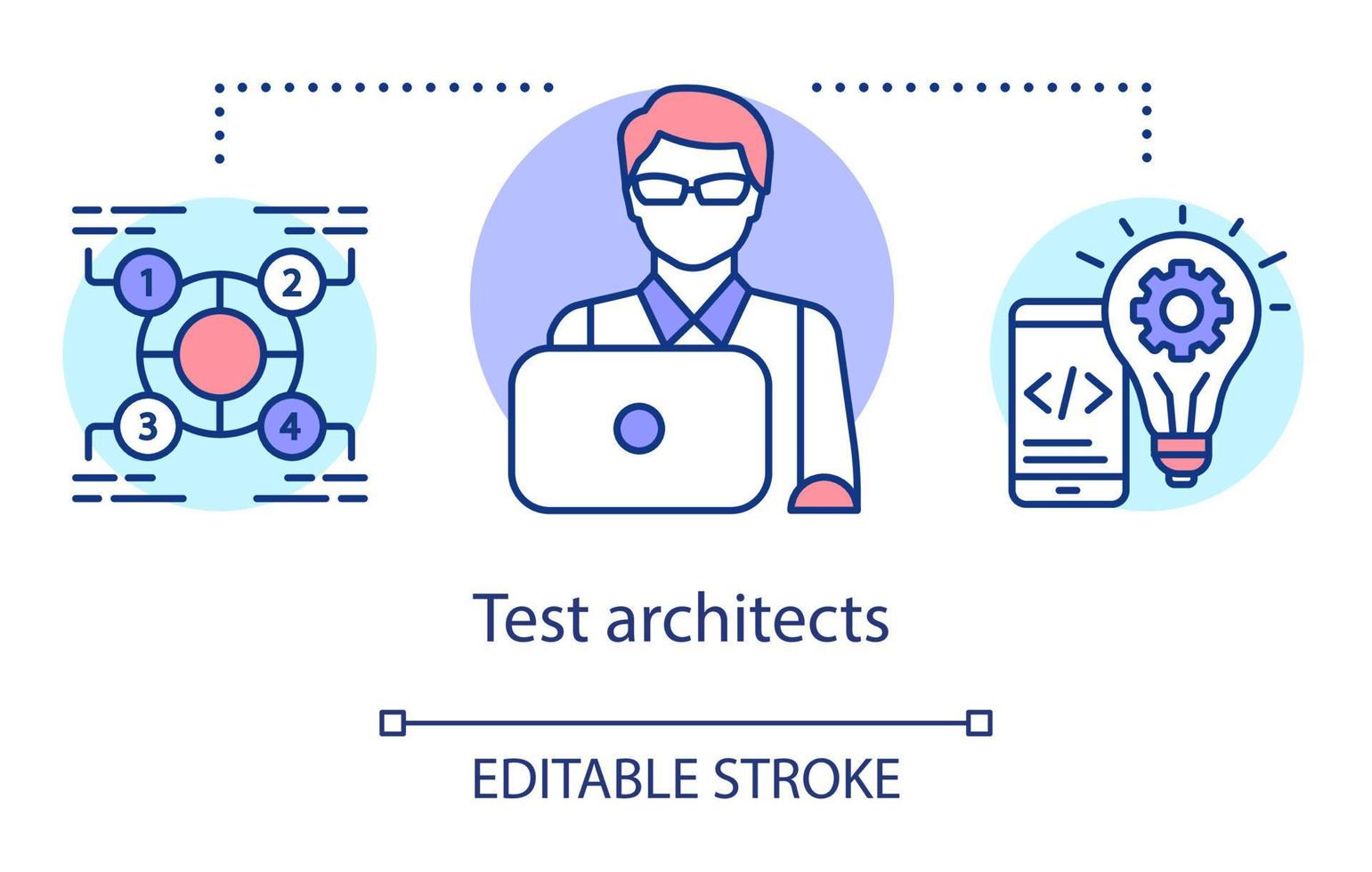 Test architects concept icon. IT developers idea thin line illustration ...