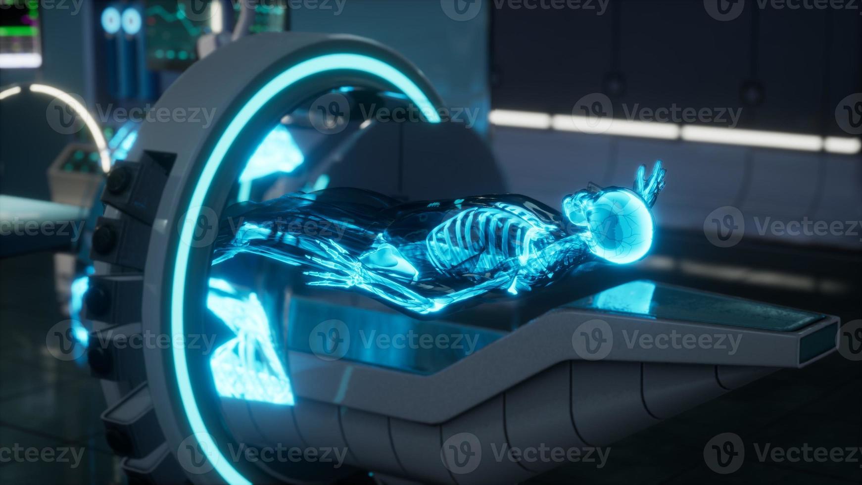 human skeleton bones scan exam in lab photo