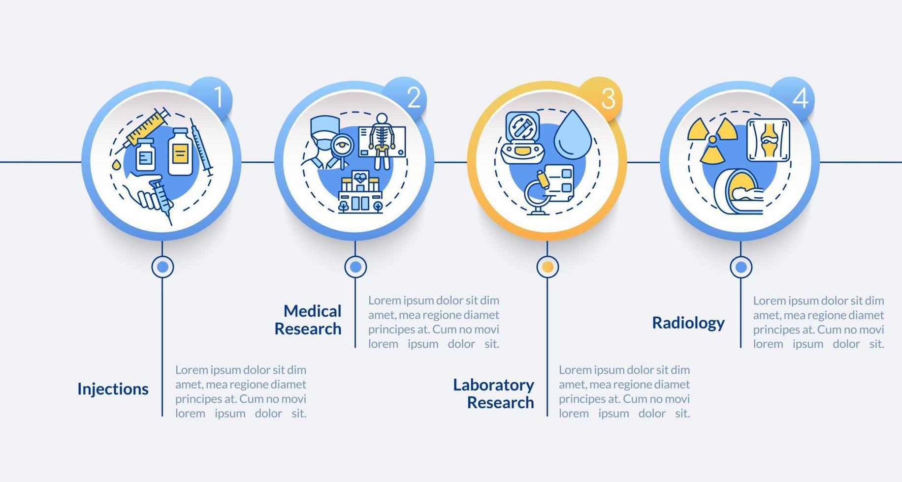 Arthritis clinic services vector infographic template. Healthcare presentation outline design elements. Data visualization with 4 steps. Process timeline info chart. Workflow layout with line icons