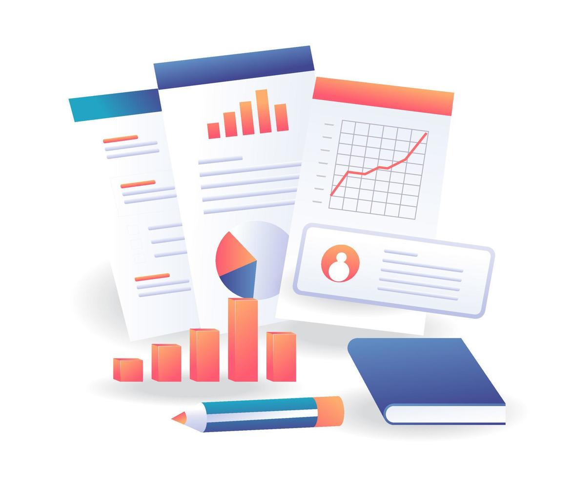 Investment business data analysis sheet vector