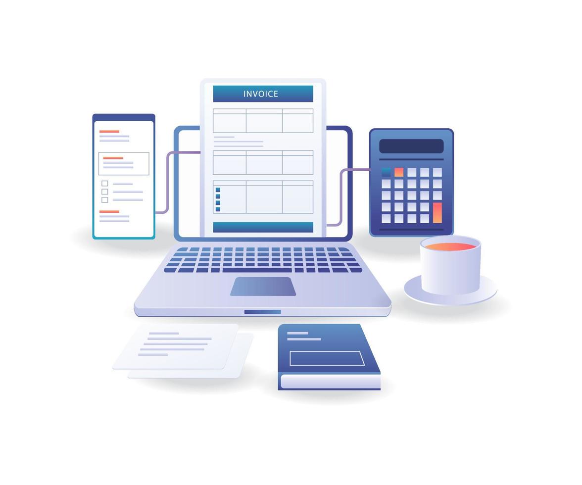 Investment business company invoice data report vector