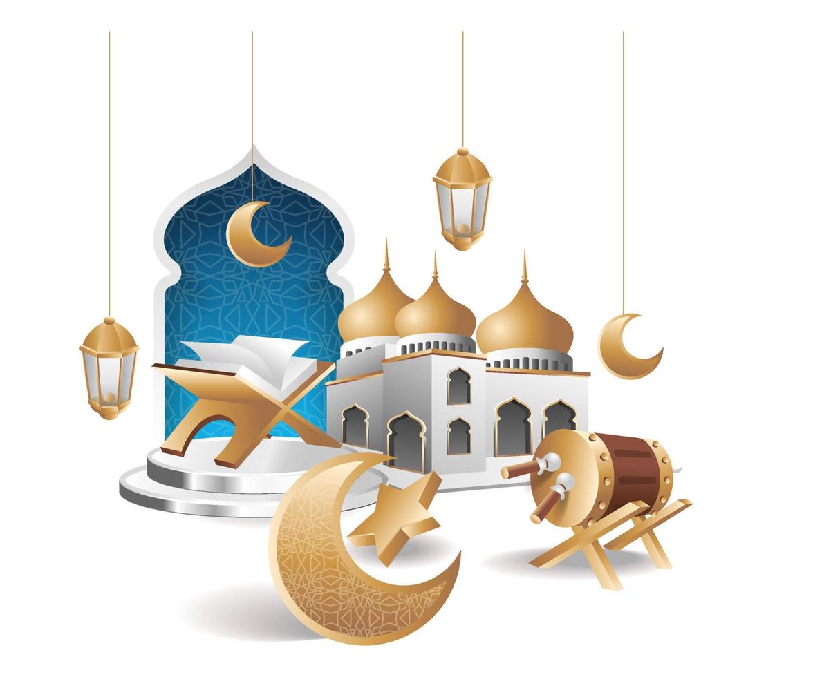 Muslim quran Ramadan kareem concept illustration vector