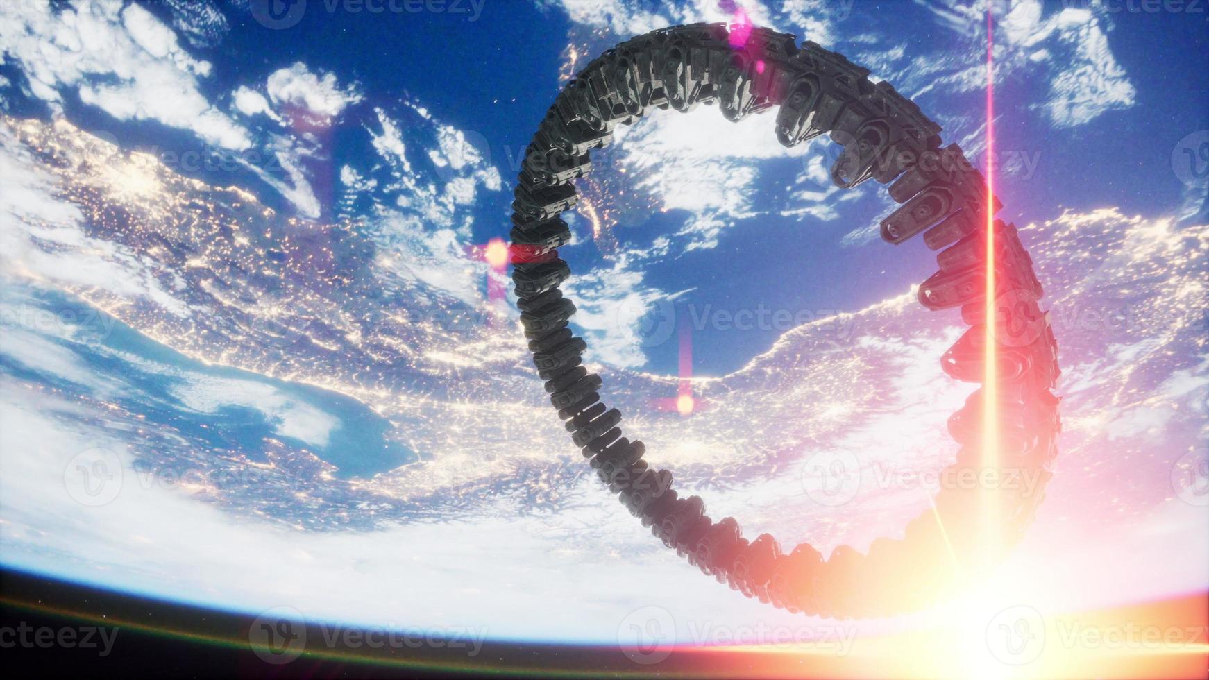 UFO Spaceship Hovering in the sky elements furnished by NASA photo