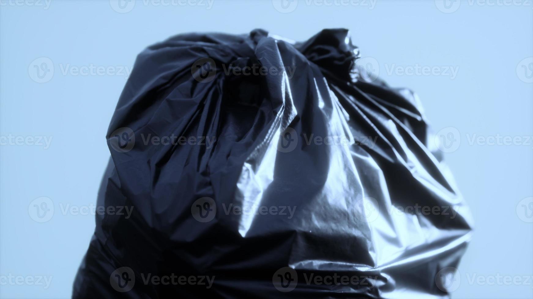 close up of a plastic bag for trash waste photo