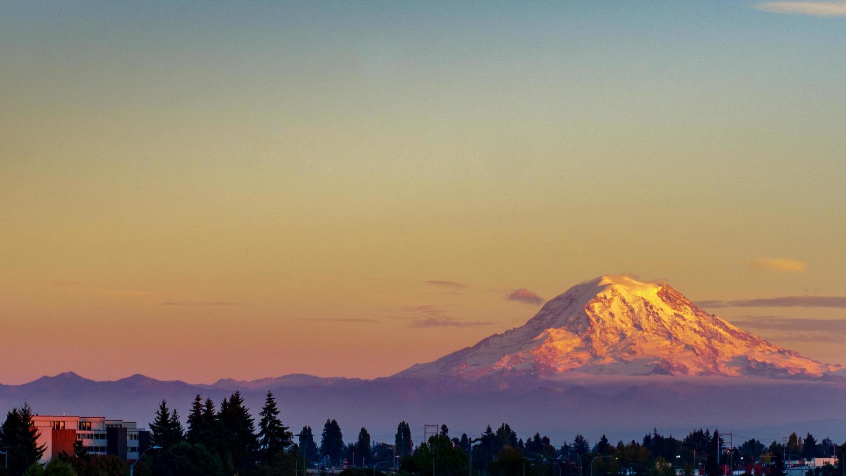 Rainier at sunrise photo