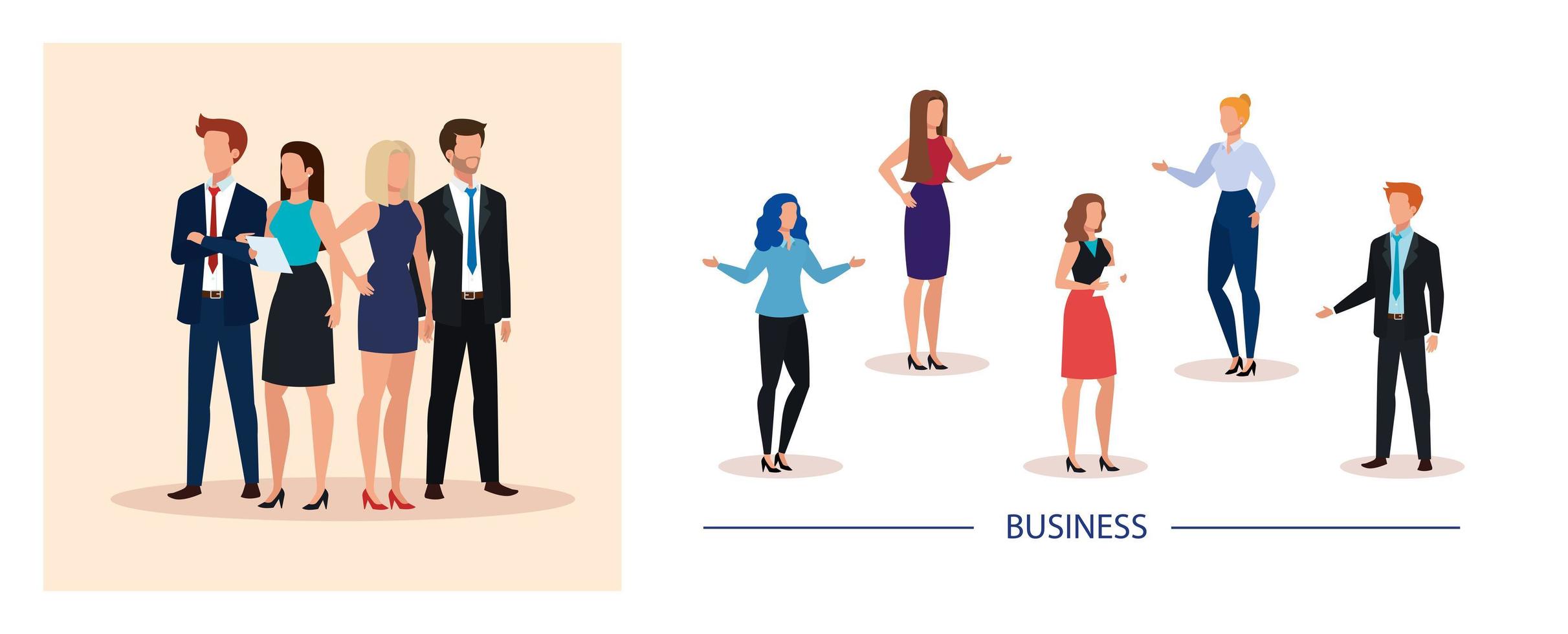 meeting of business people avatar character vector