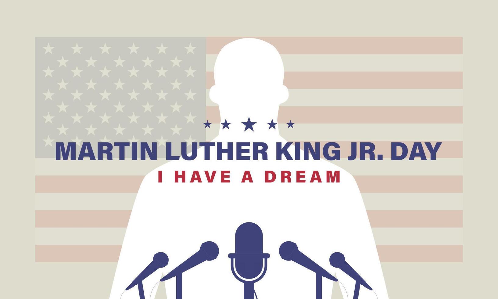Martin Luther King Jr. Day Background. Banner, Poster, Greeting Card. vector