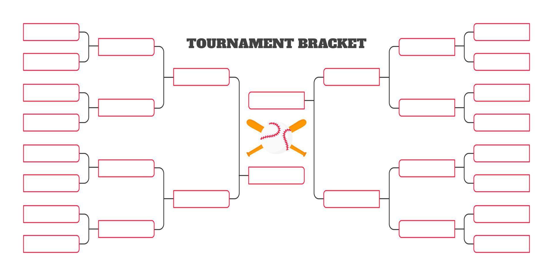 16 team tournament bracket championship template flat style design vector illustration.