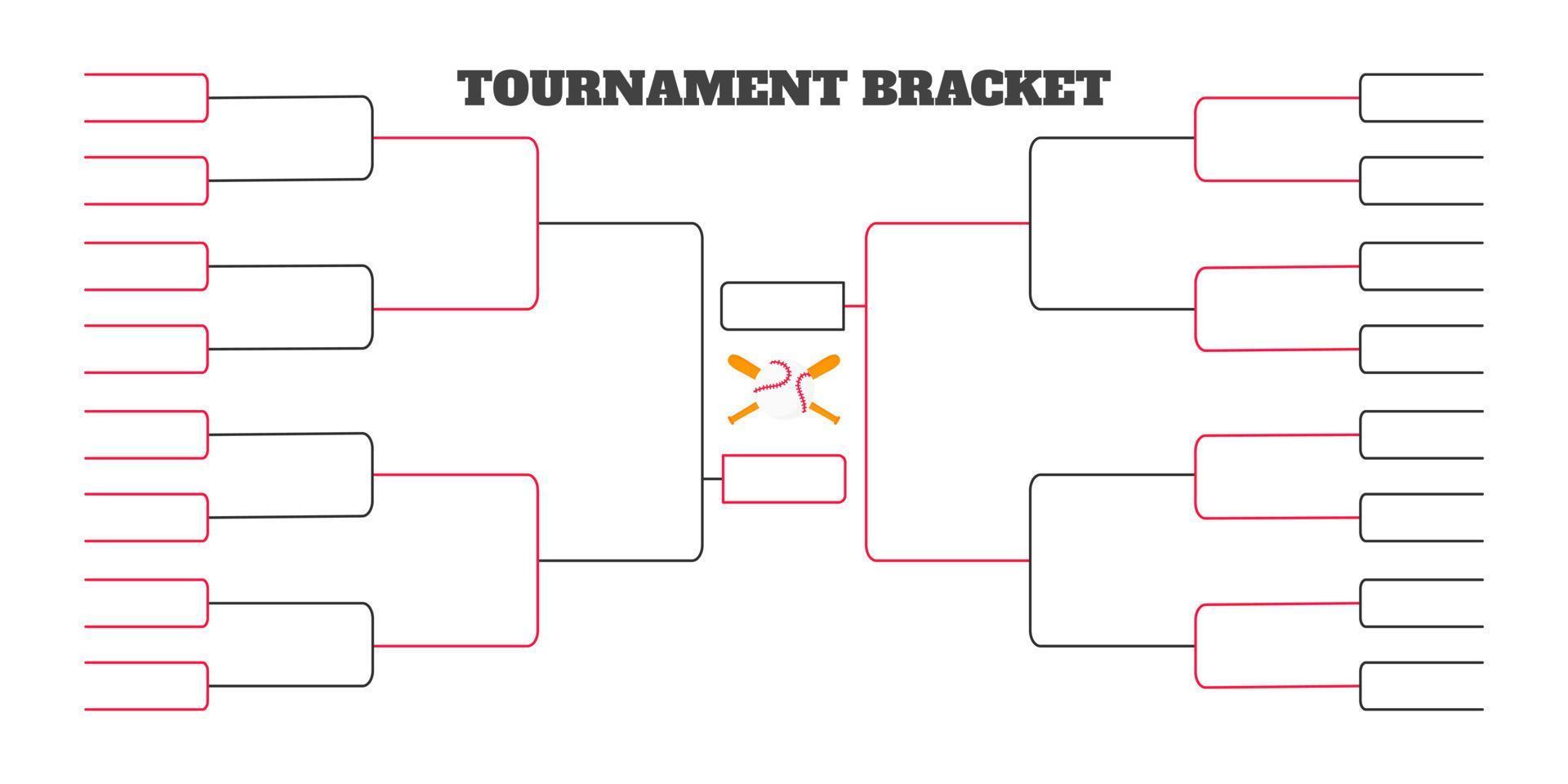 Ilustración de vector de diseño de estilo plano de plantilla de campeonato de soporte de torneo de 32 equipos