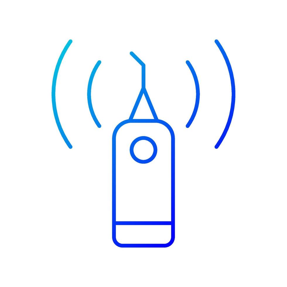 icono de vector lineal de gradiente de limpiador de dientes ultrasónico. eliminar la placa de las superficies dentales. instrumento ultrasónico símbolo de color de línea delgada. pictograma de estilo moderno. dibujo de contorno aislado vectorial