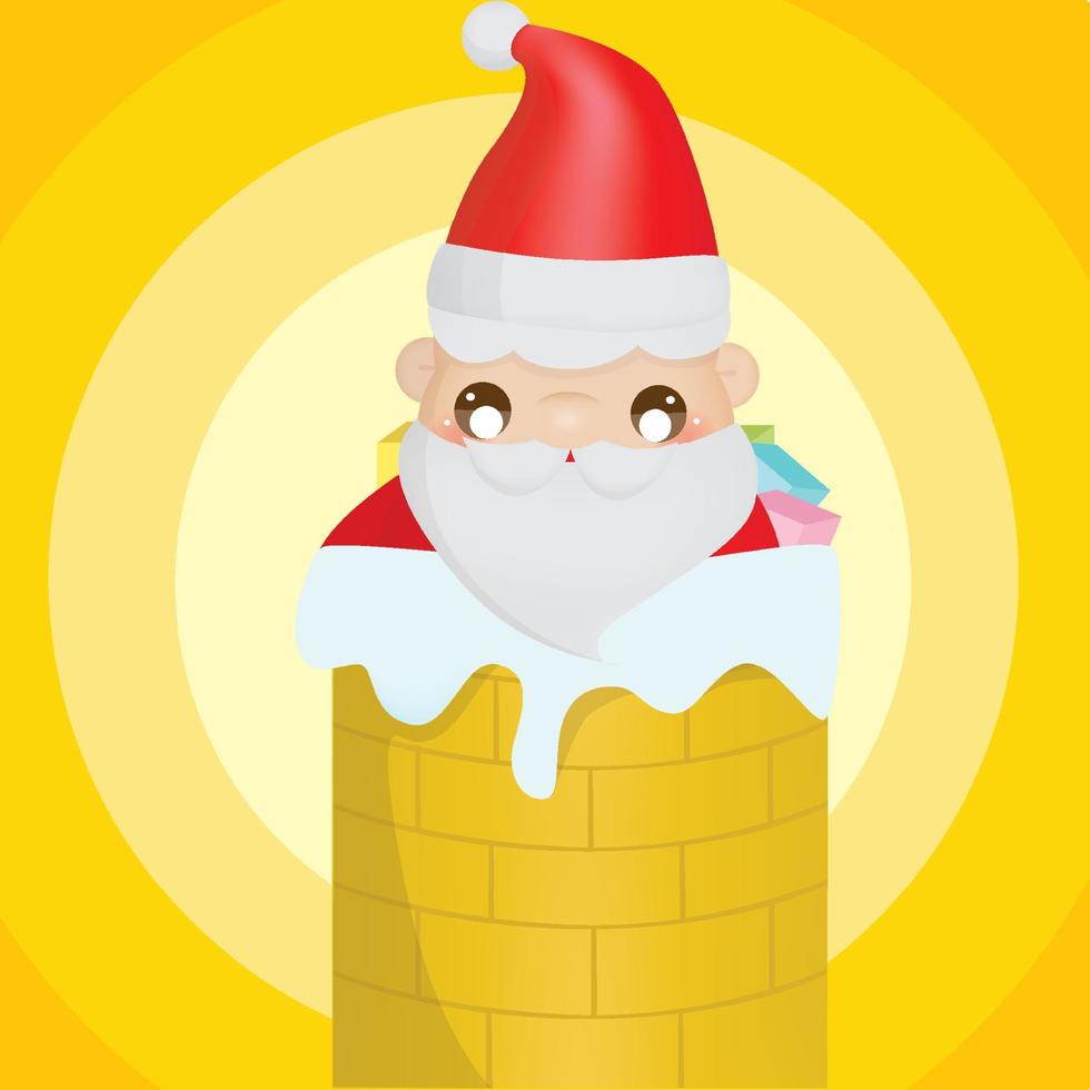 Santa Claus in the chimney vector