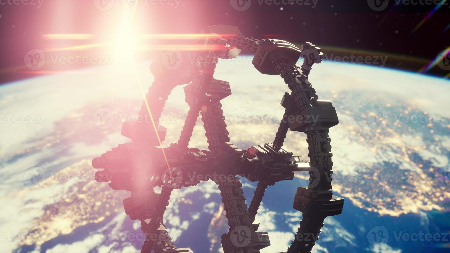 UFO Spaceship Hovering in the sky elements furnished by NASA photo