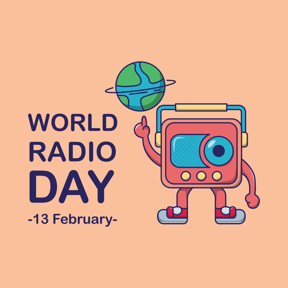 vector illustration of world radio day concept