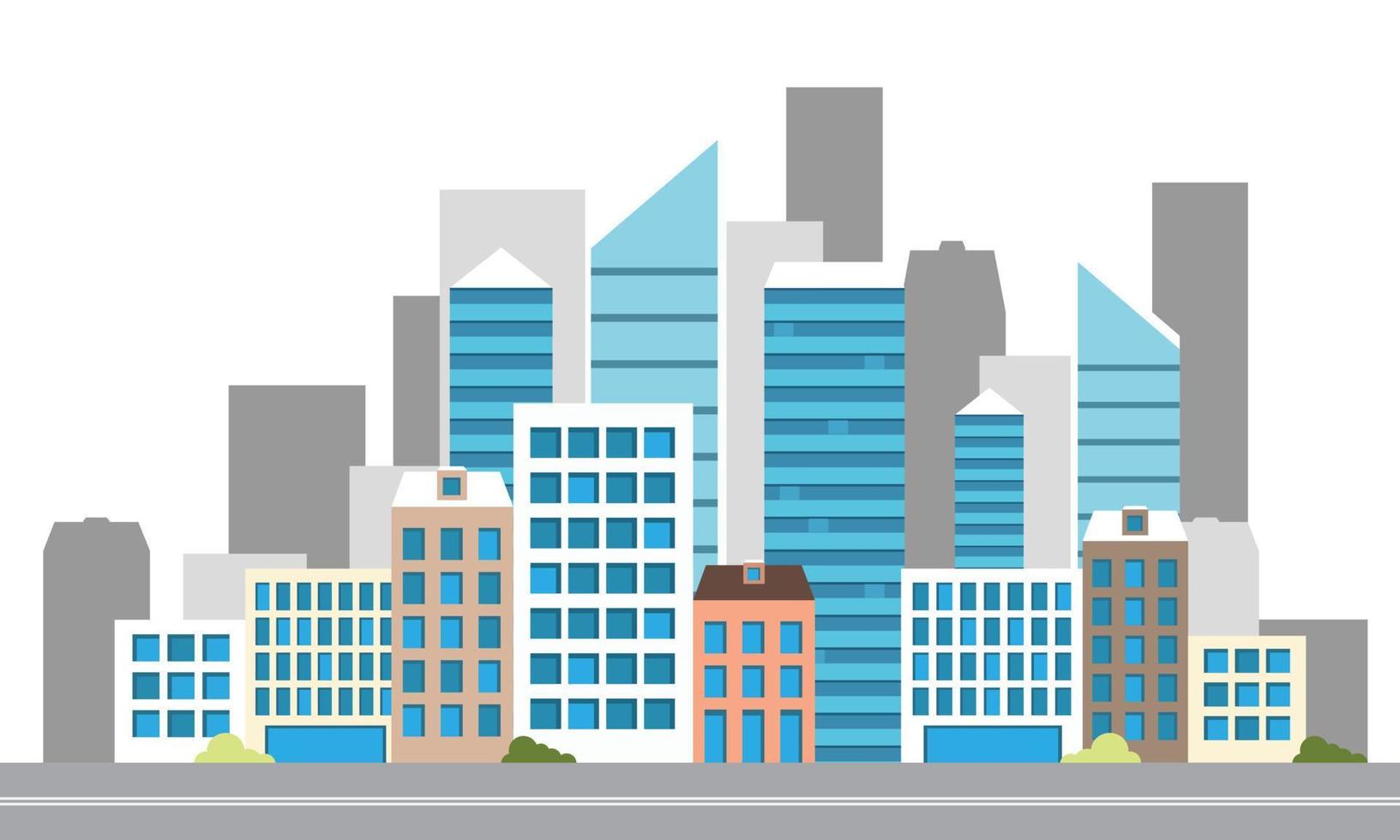 megapolis city icon, flat vector illustration