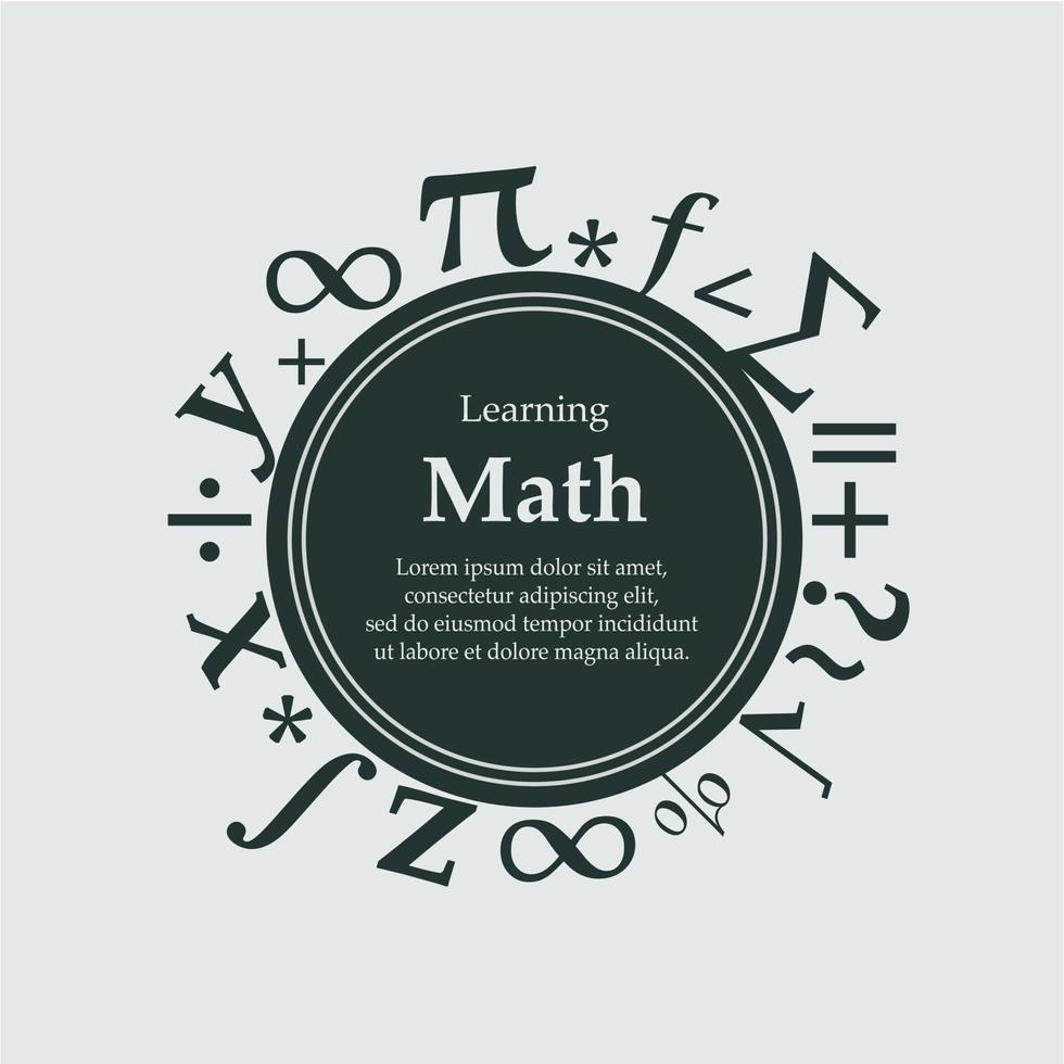 learning math round banner vector