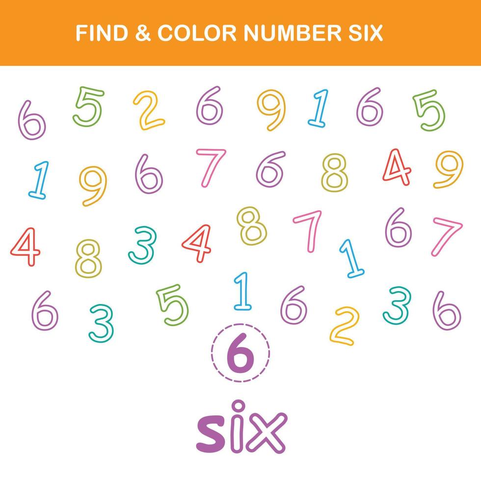 find and color worksheet vector