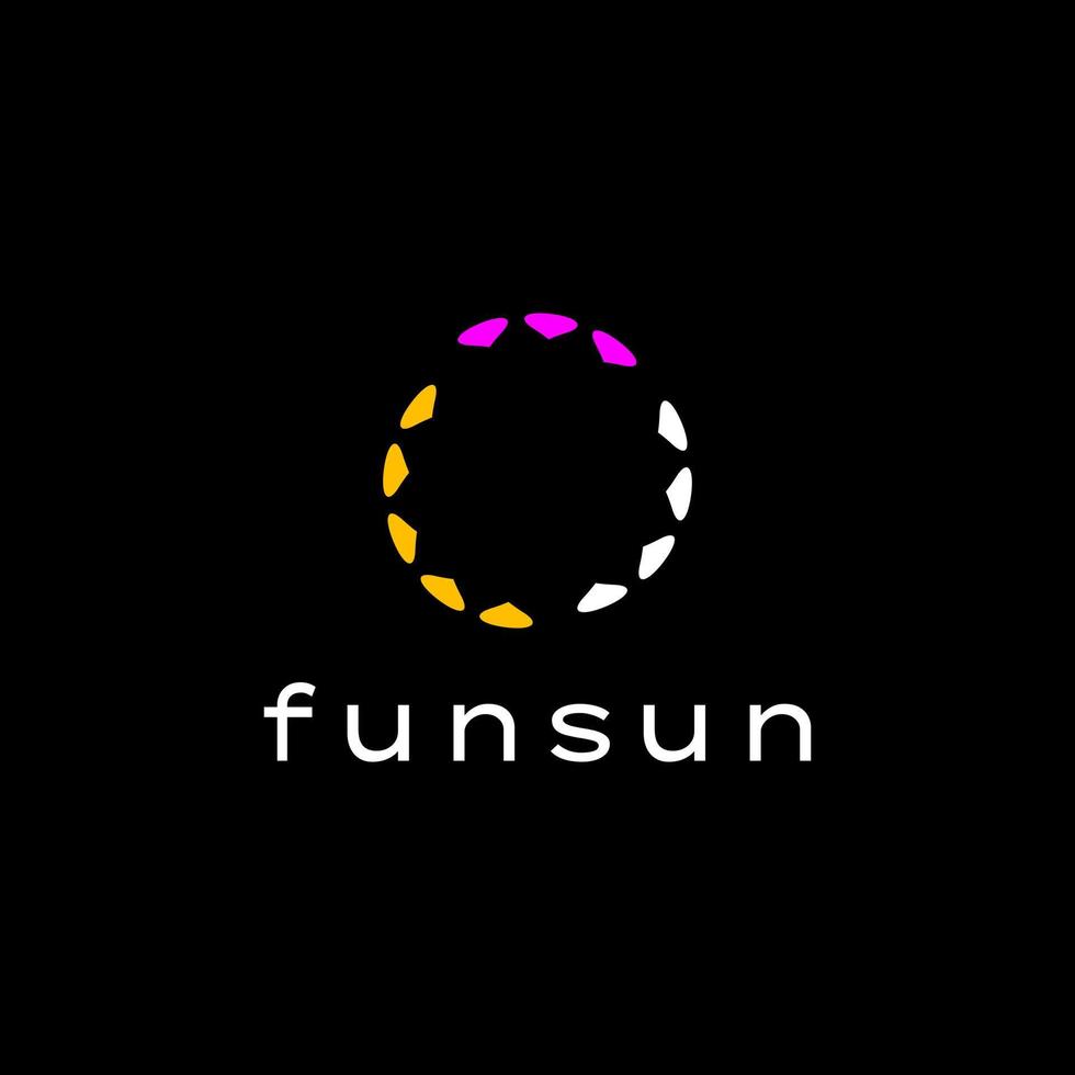 Mid Night Sun Fun  abstract tech simple logo design vector