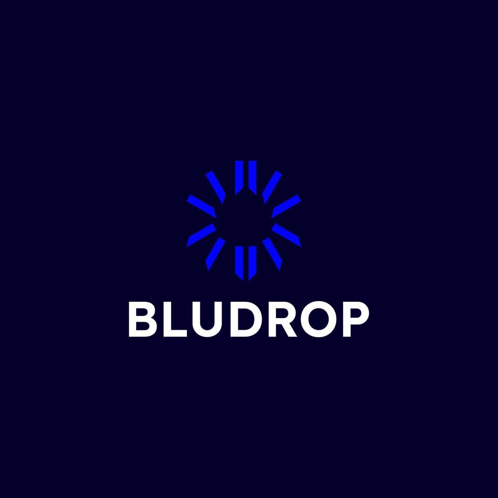 Negative Blue Drop simple logo design vector