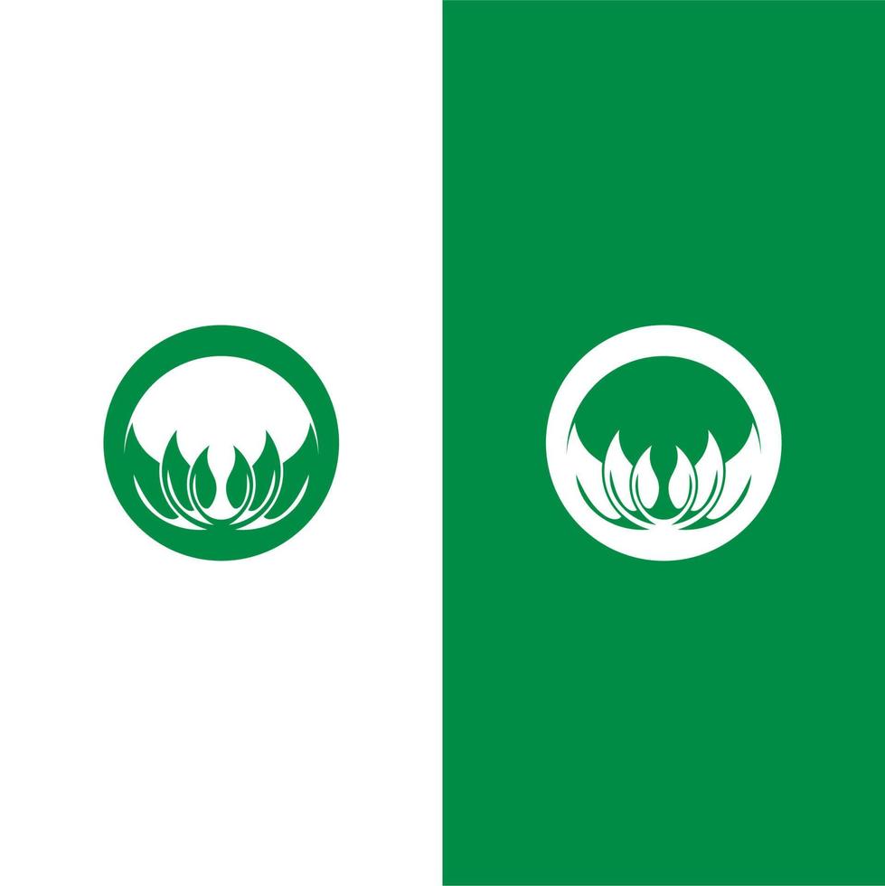 Logos of green Tree leaf ecology vector