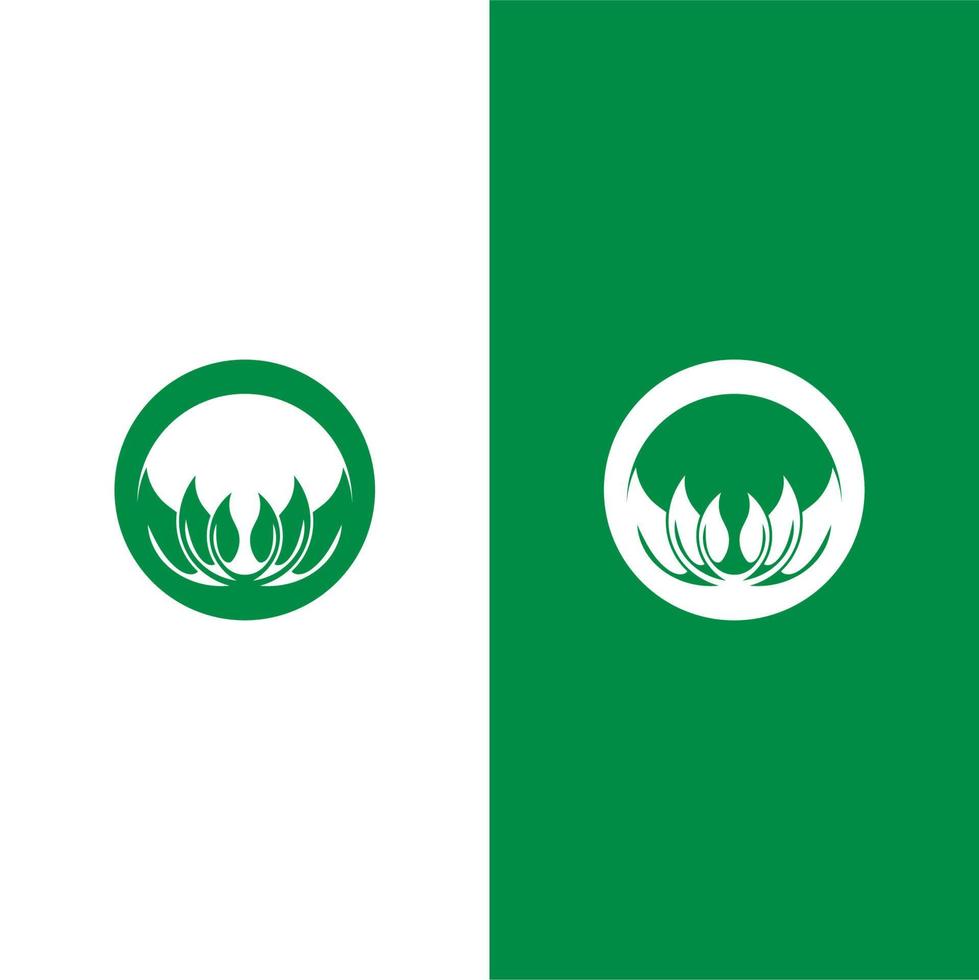 logotipos de la ecología de la hoja del árbol verde vector