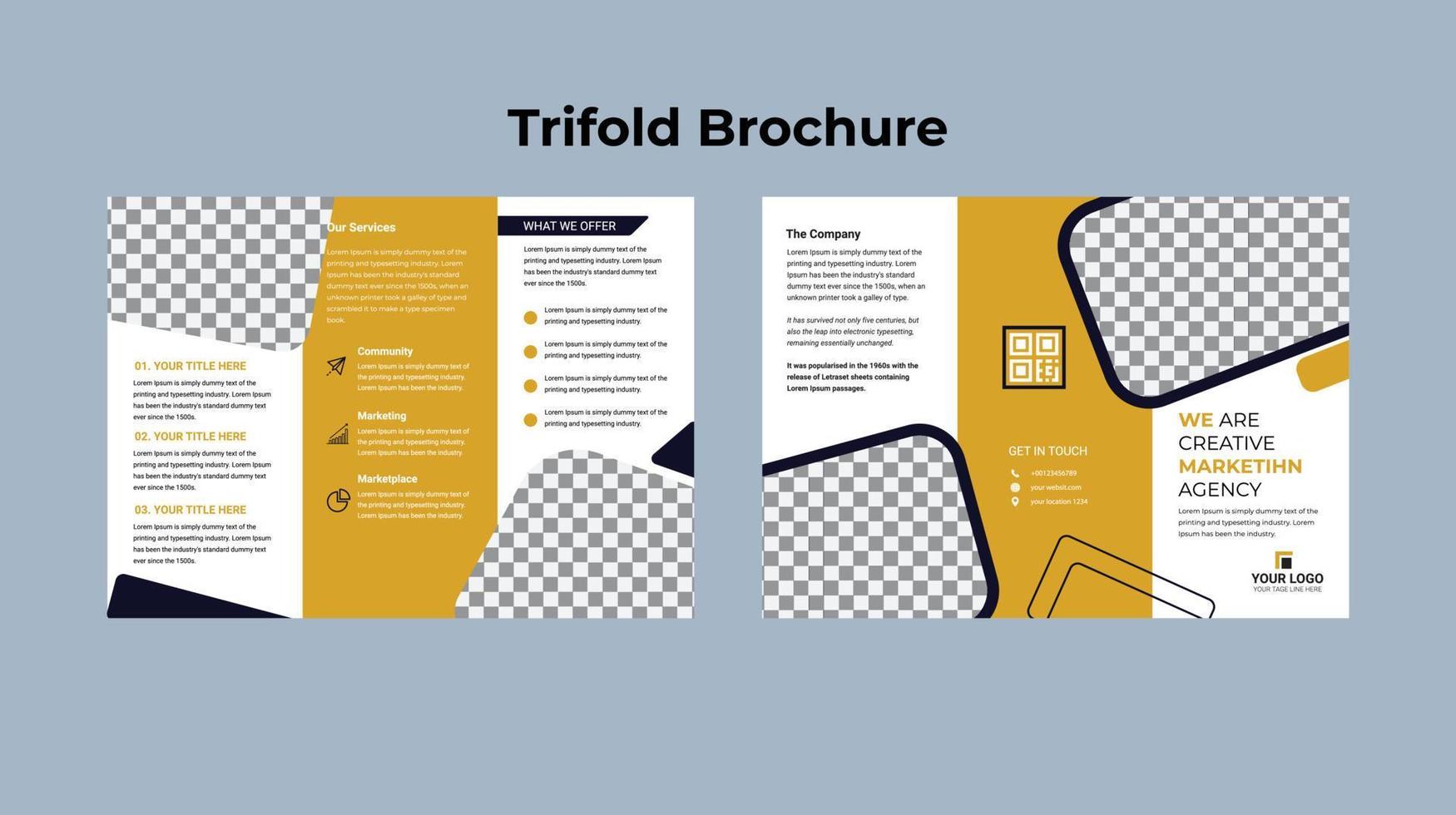 Brochure design, brochure template, creative tri-fold, trend brochure vector