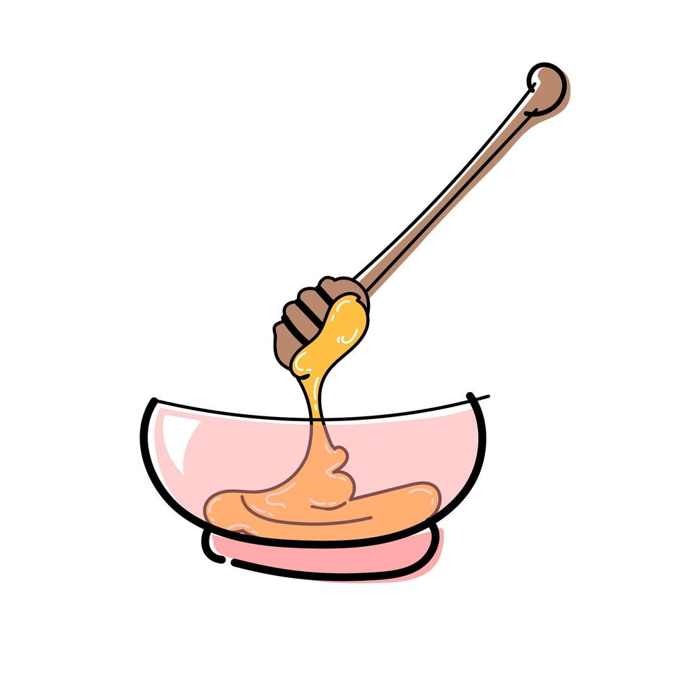 una taza de miel aislada en un fondo blanco. ilustración vectorial vector