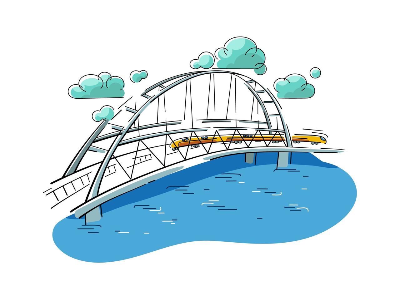 puente sobre un fondo blanco. ilustración vectorial vector
