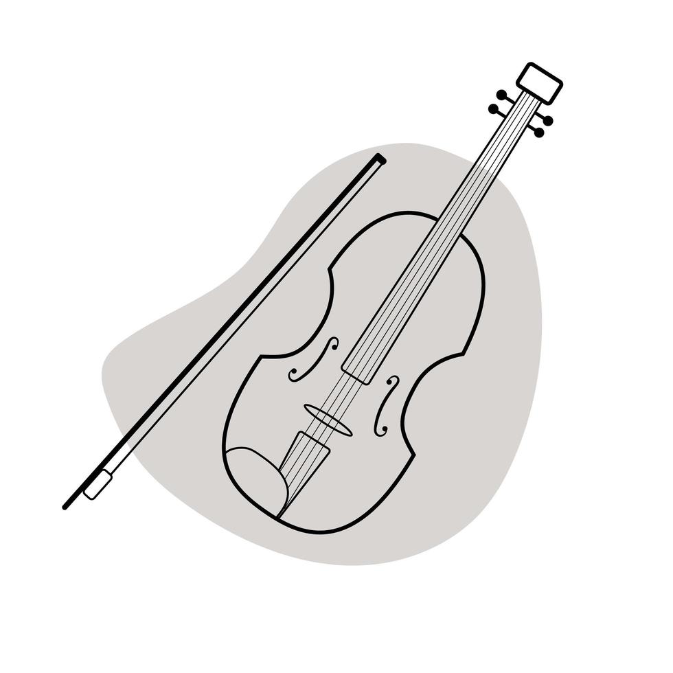 icono de instrumento musical de violín aislado sobre fondo blanco. vector