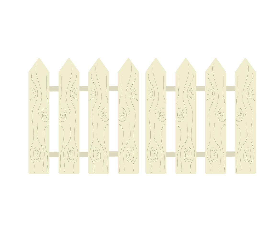 Wooden fence. Vector illustration isolated on white background