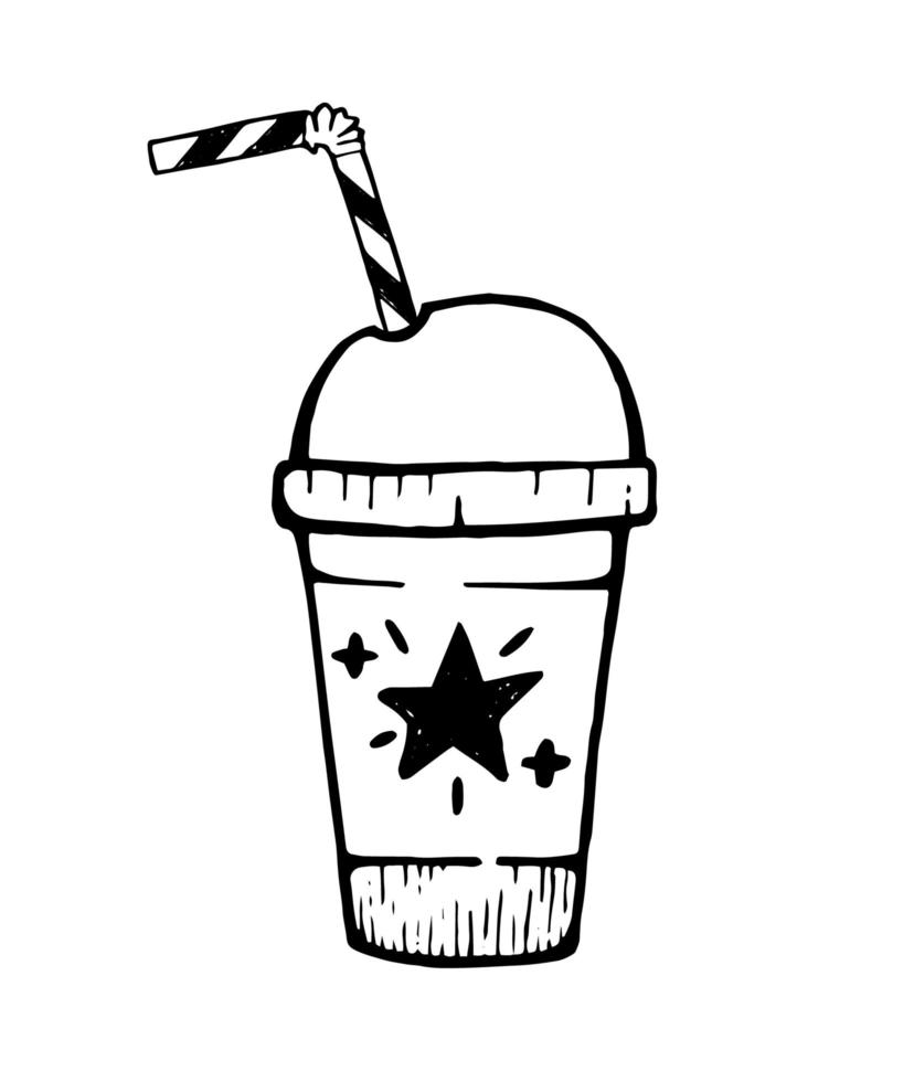 ilustración vectorial de bebida dibujada a mano en estilo garabato aislada en fondo blanco. vector