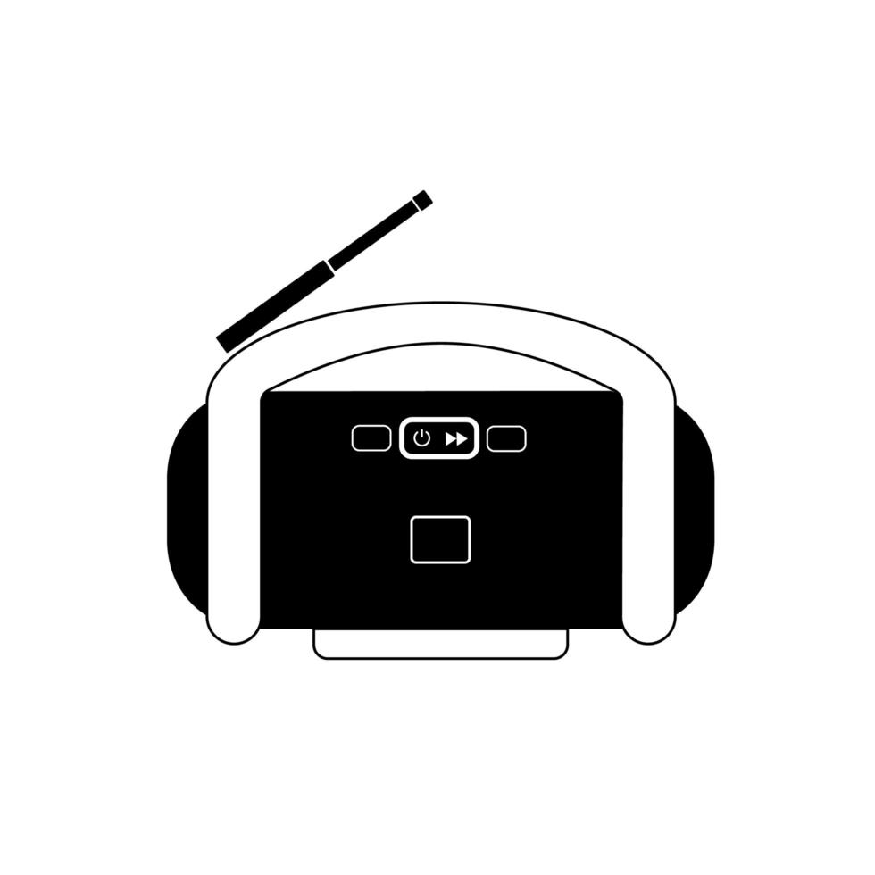 Radio icon vector flat illustration on white background.