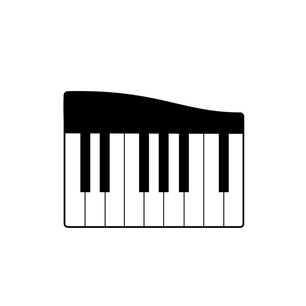 Piano keyboard vector icon isolated on white background.