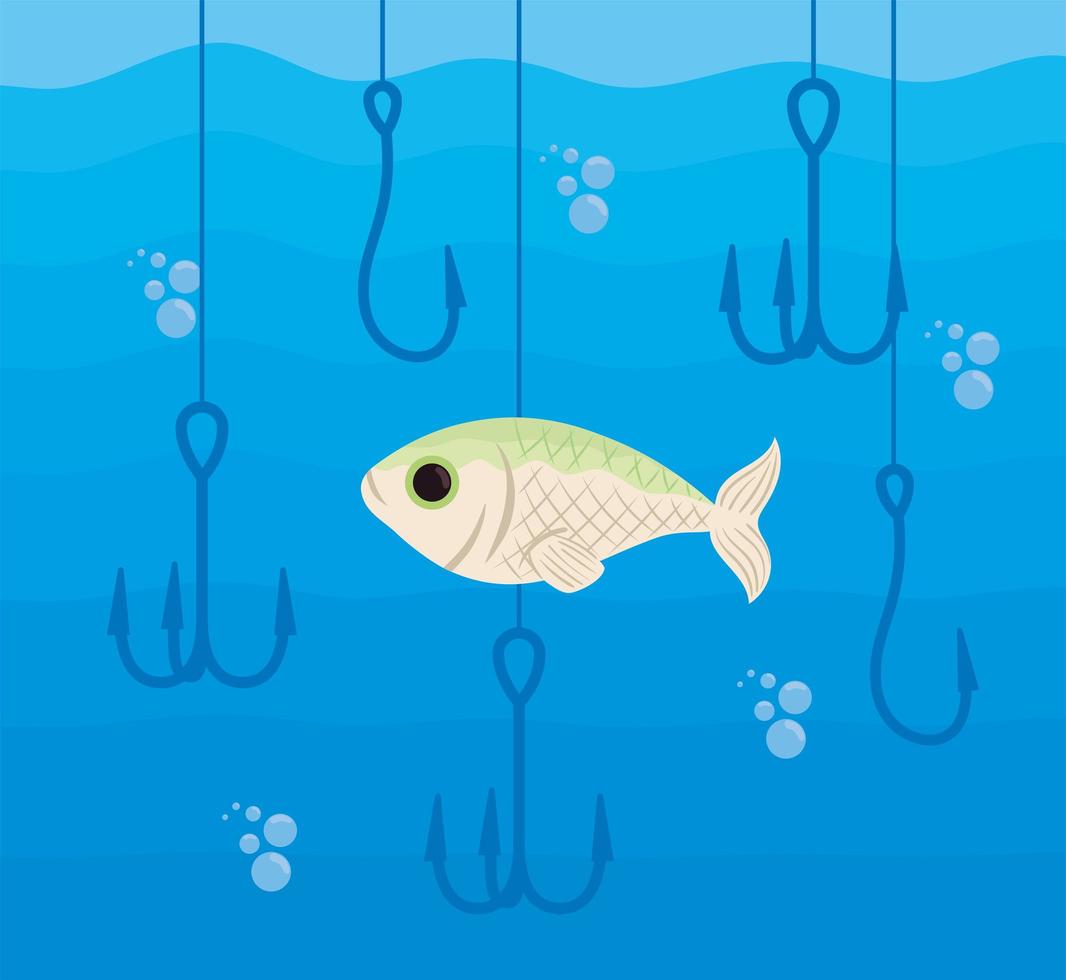 fish with lures fishing vector