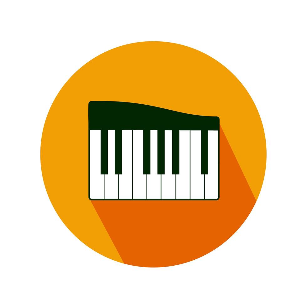 Piano keyboard vector colored icon isolated on white background