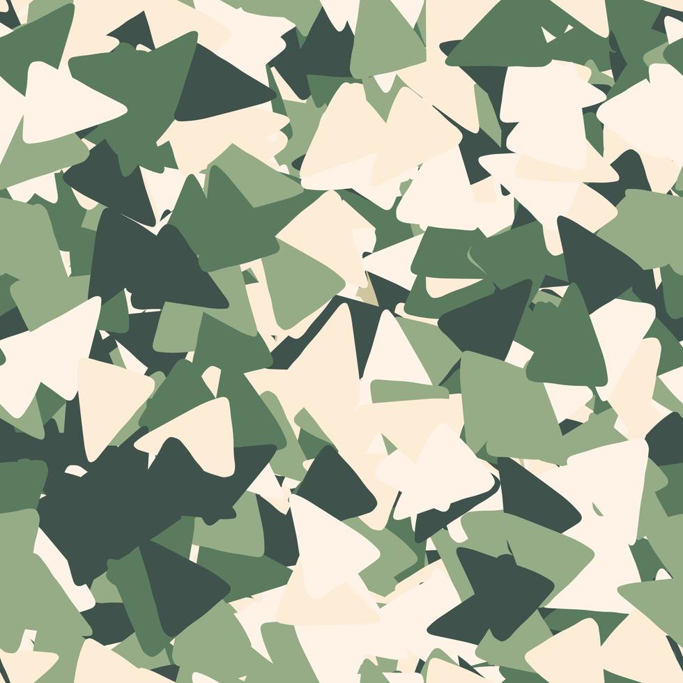 Geometric seamless pattern made of triangles in khaki tones. vector