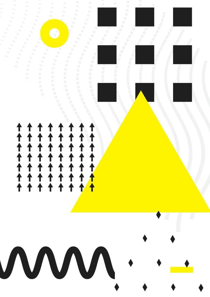 póster con elementos geométricos llamativos y brillantes vector