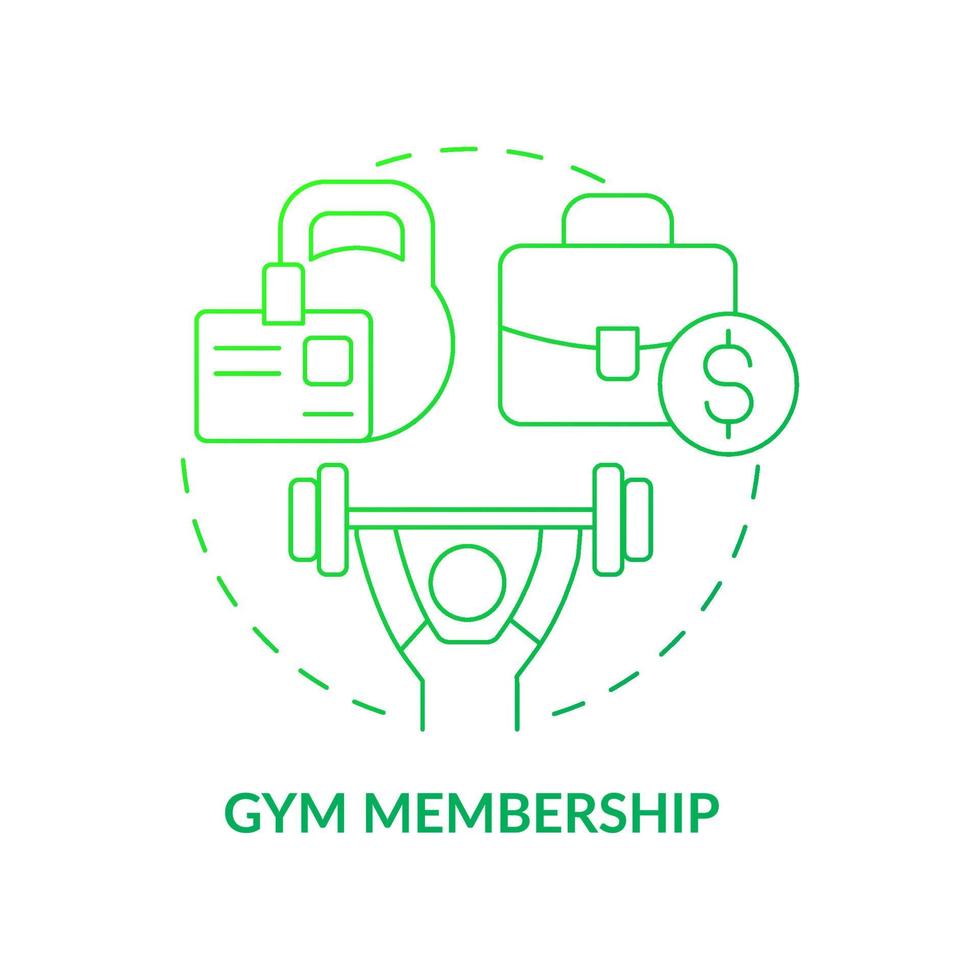 Training center membership concept icon. Athletic lifestyle support. Fitness studio pass abstract idea thin line illustration. Isolated outline drawing. Roboto-Medium, Myriad Pro-Bold fonts used vector