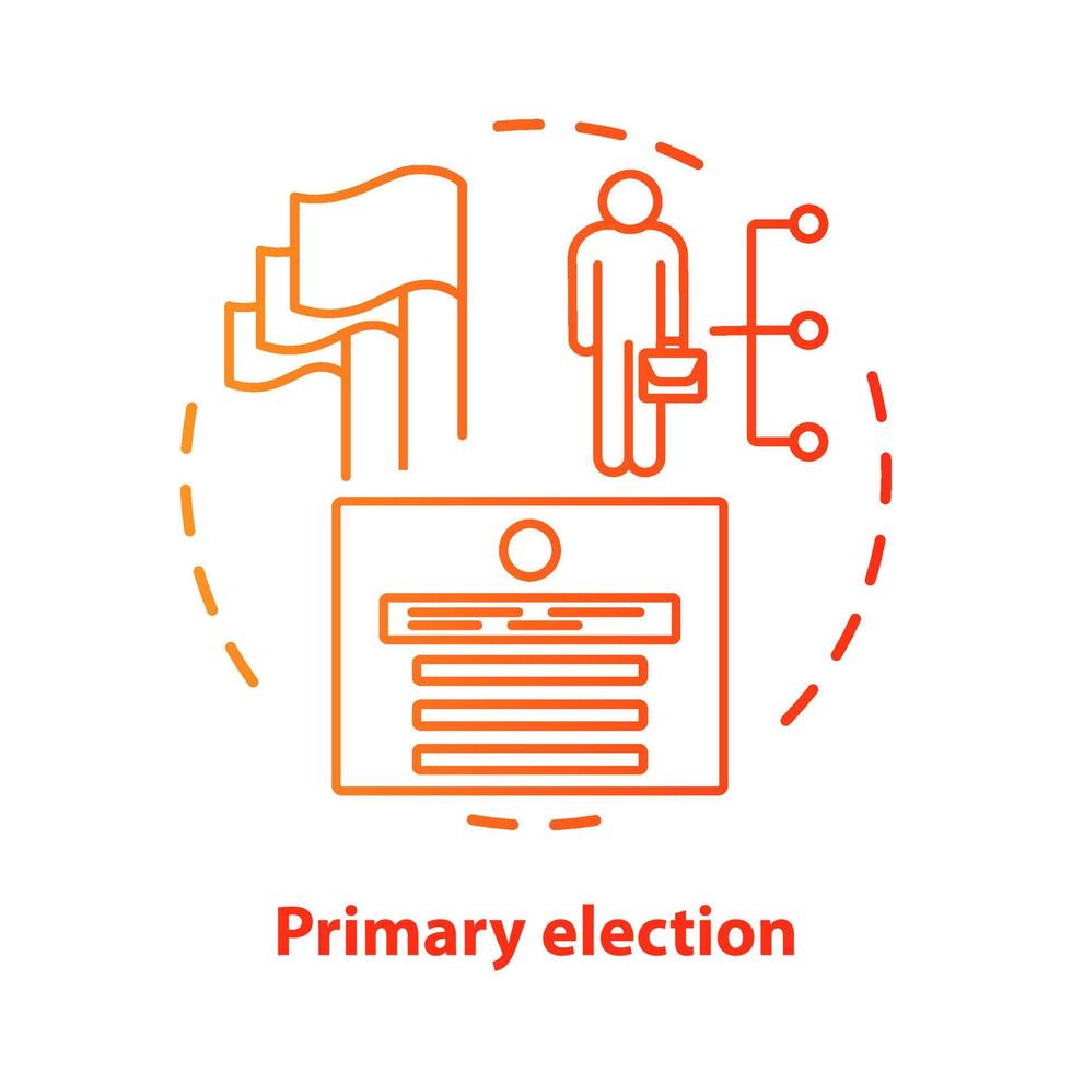 Elections concept icon. Primary election, ballot idea thin line illustration. Choosing new representers of government, ministers, party members. Vector isolated outline drawing. Editable stroke