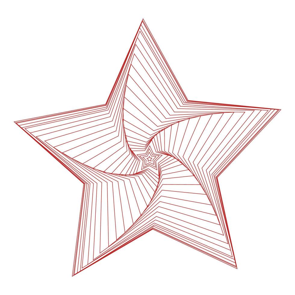 Vector decorative lilies star symbol. Red isolated element