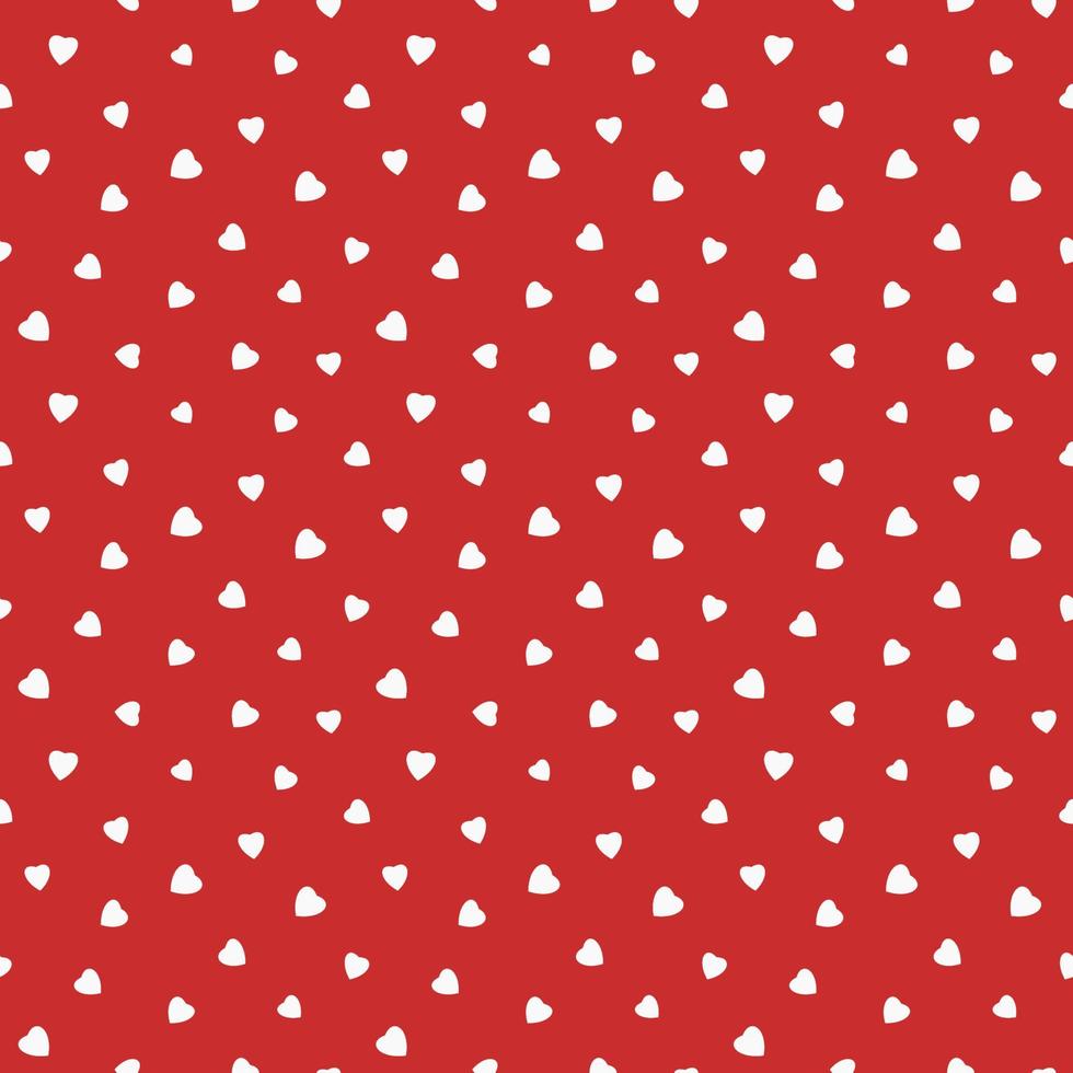 A seamless beautiful heart pattern. White symbols on a red