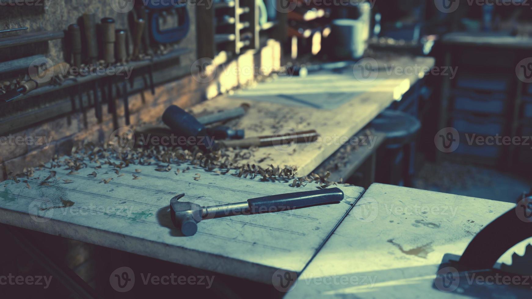 Old fashioned rusty carpenters tools photo