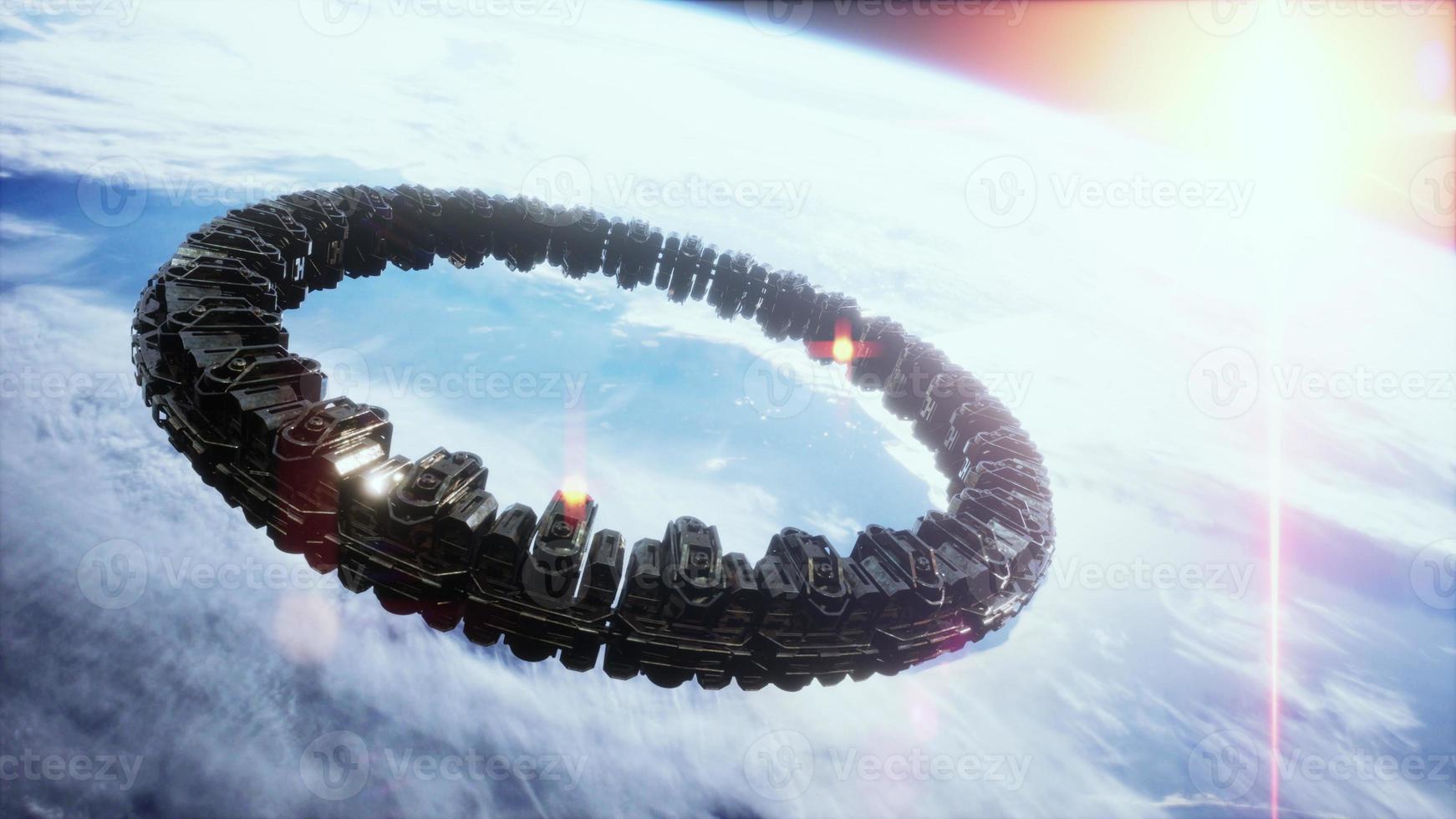 UFO Spaceship Hovering in the sky elements furnished by NASA photo