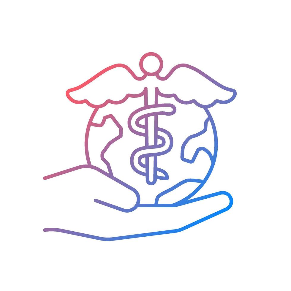 Desire to help future generations gradient linear vector icon. Transform healthcare. Effective drug development. Thin line color symbol. Modern style pictogram. Vector isolated outline drawing