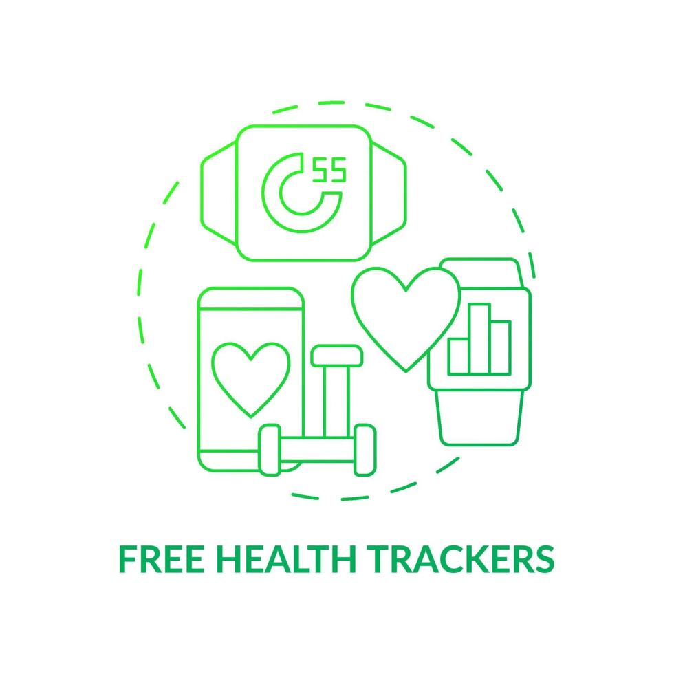 Health trackers for employees concept icon. Calorie control. Living statistics monitoring abstract idea thin line illustration. Isolated outline drawing. Roboto-Medium, Myriad Pro-Bold fonts used vector