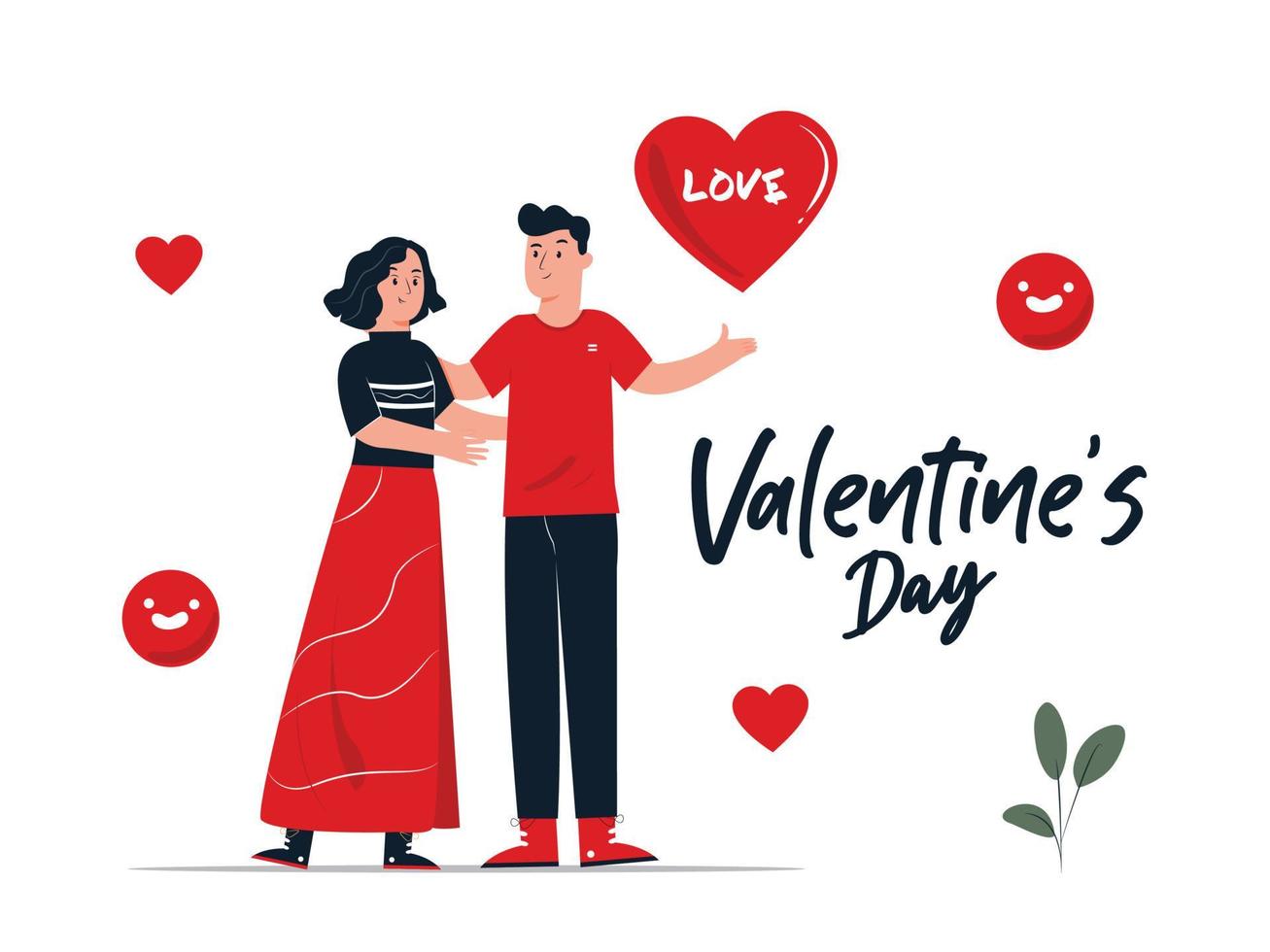 Valentine's Day lovers meet again on Valentine's Day vector