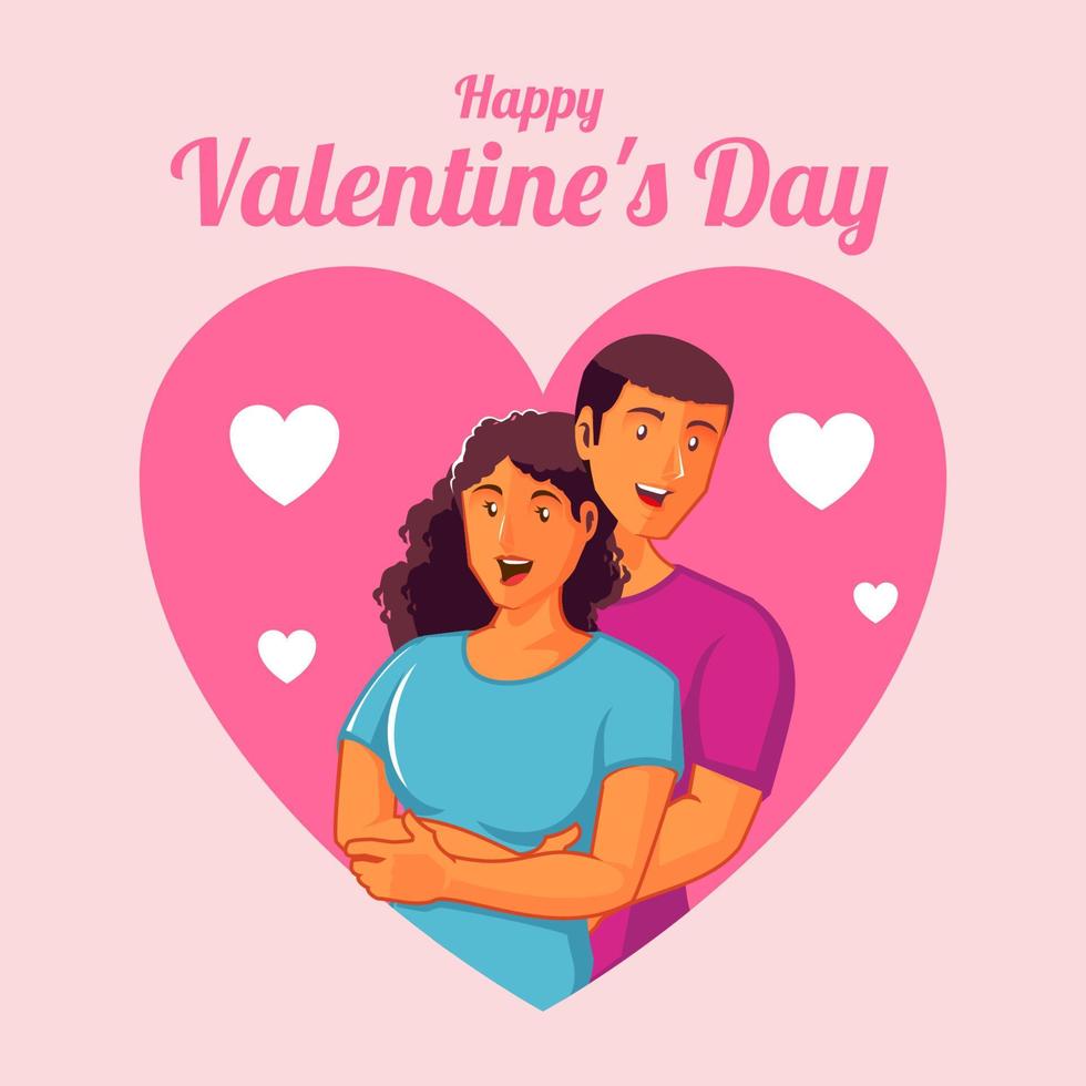 Happy Black Couple celebrating valentines day vector