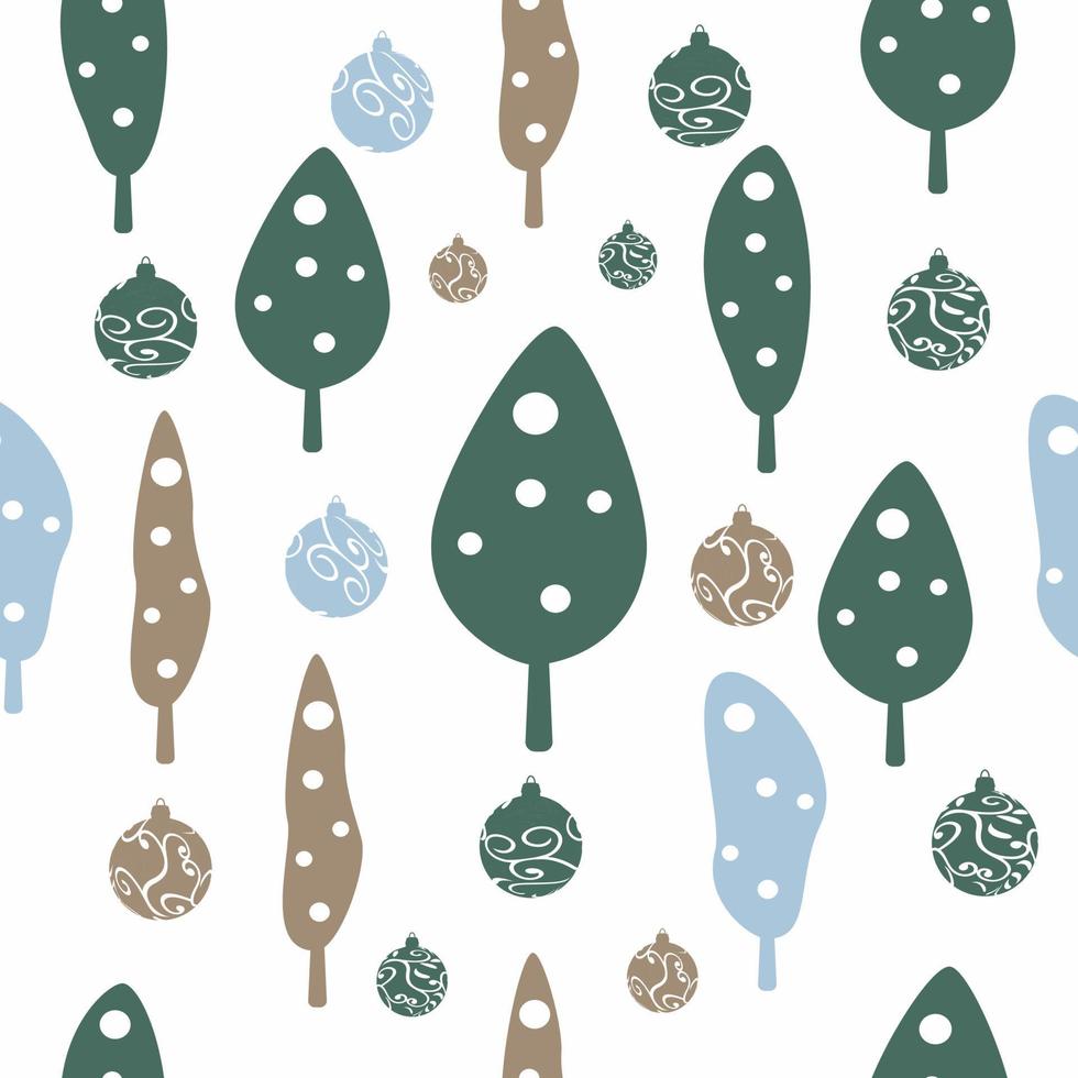 Christmas tree seamless pattern with dots vector