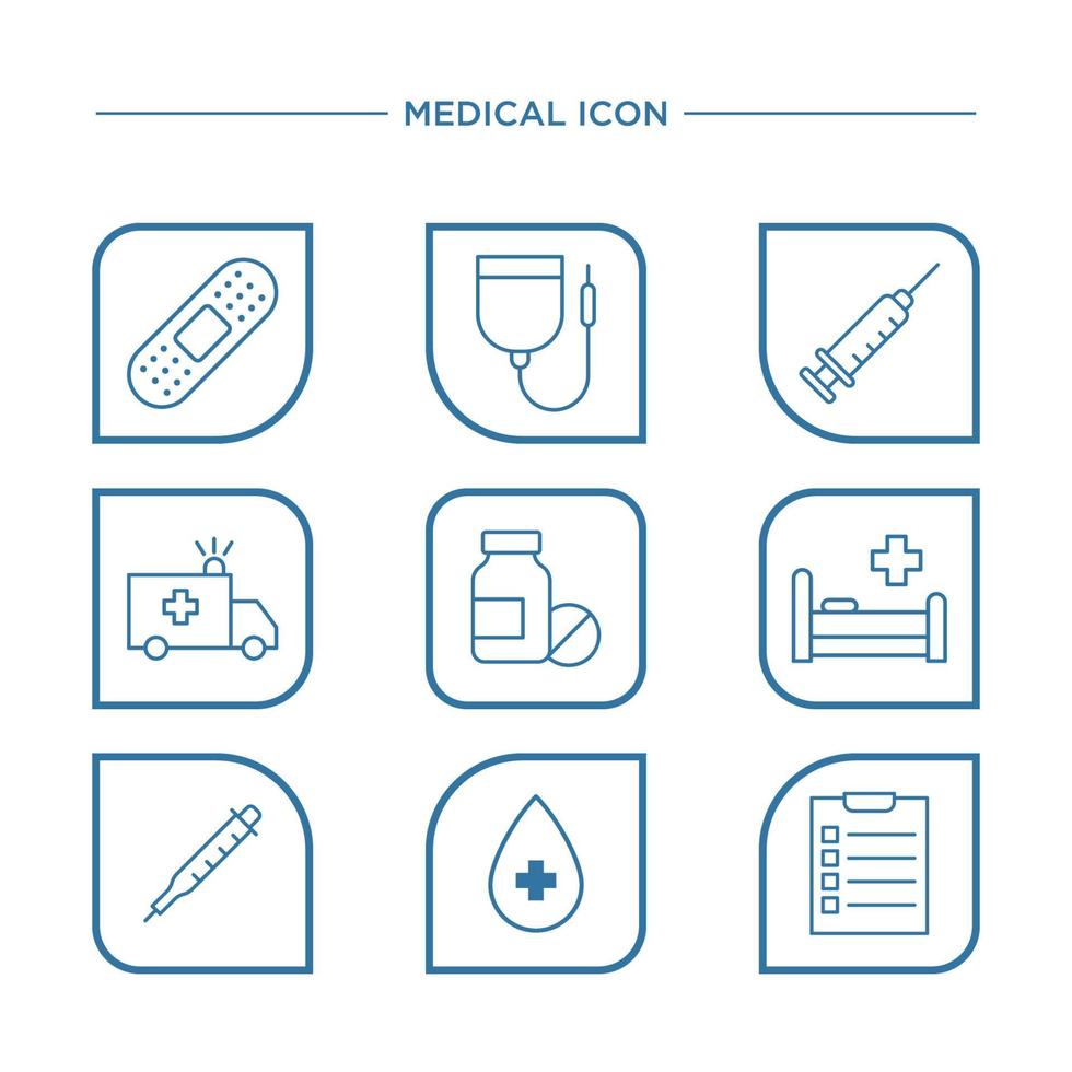 Medical icon set vector design templates isolated on white background