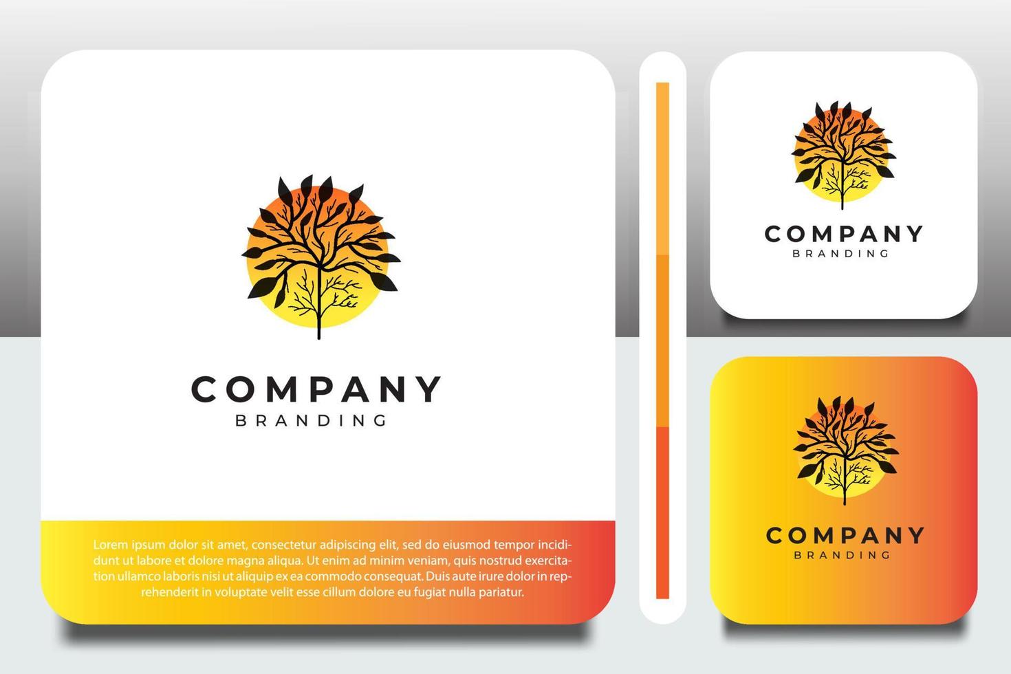 logo design template, with silhouette tree icon vector